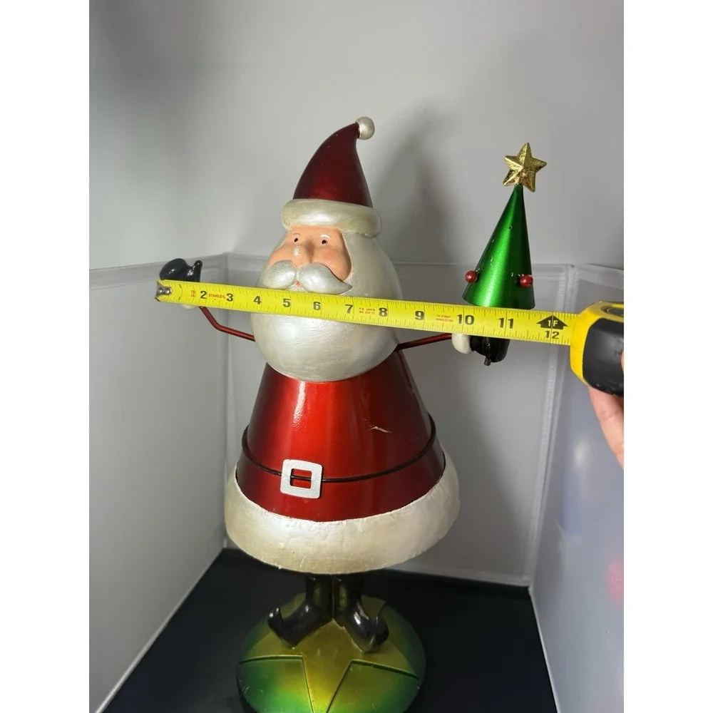 Vintage Style Metal Santa Claus Decor Wobble Bobble Body Collectible Festive 20